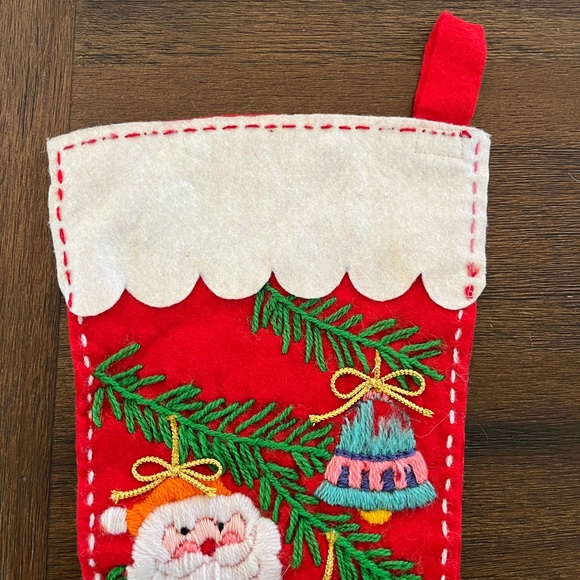 Vintage | Embroidery Crewel | Christmas Stocking | Snowman & Santa Ornaments - Picture 4 of 6